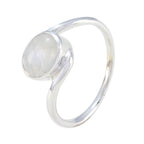 Rainbow Moonstone Solitaire African 92.5 Silver White Gemstone Featherlight Heritage Ring Jewellery