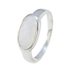 Rainbow Moonstone Solitaire Turkish 925 Sterling Silver White Gems Whisper thin Trendy Ring Jewellery