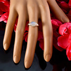 Rainbow Moonstone Solitaire American 925 Silver White Gemstones Delicate Fairytale Ring Jewellery