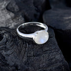 Rainbow Moonstone Solitaire American 925 Silver White Gemstones Delicate Fairytale Ring Jewellery