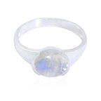 Rainbow Moonstone Solitaire American 925 Silver White Gemstones Delicate Fairytale Ring Jewellery