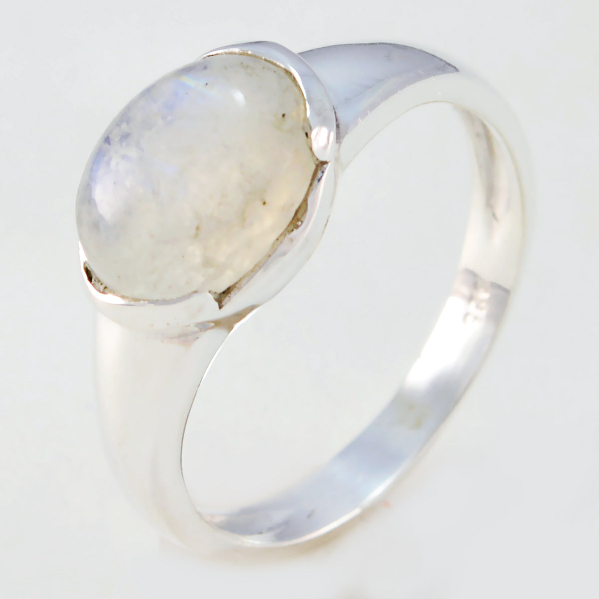 Bague solitaire en pierre de lune arc-en-ciel, argent 925 américain, pierres précieuses blanches, délicate, bijou de conte de fées Image secondaire du produit