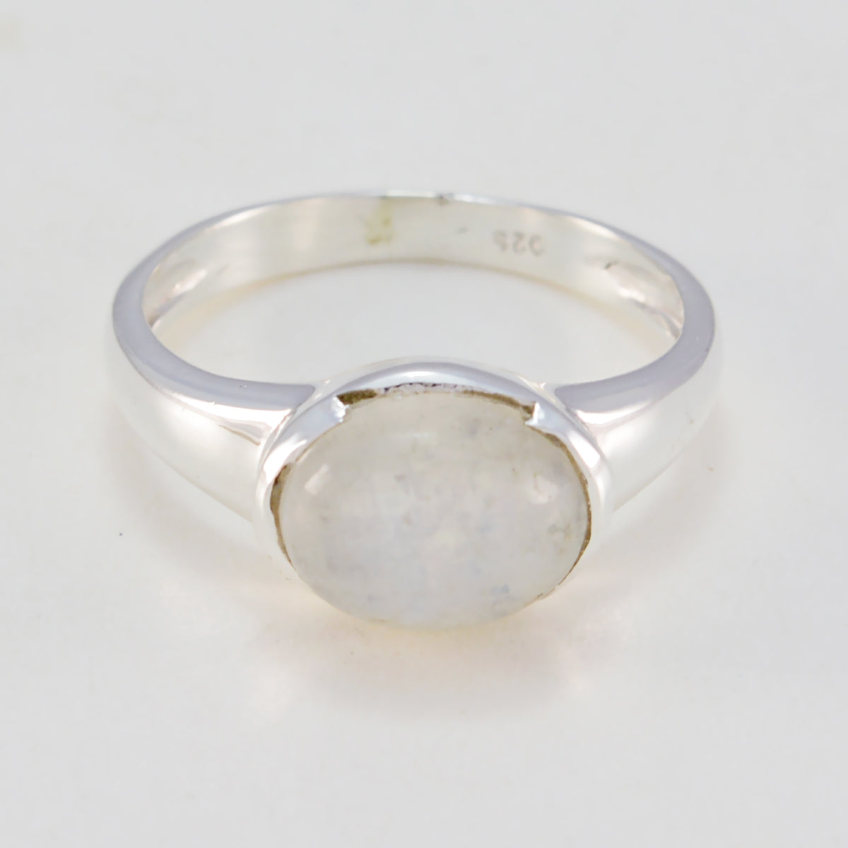 Rainbow Moonstone Solitaire American 925 Silver White Gemstones Delicate Fairytale Ring Jewellery