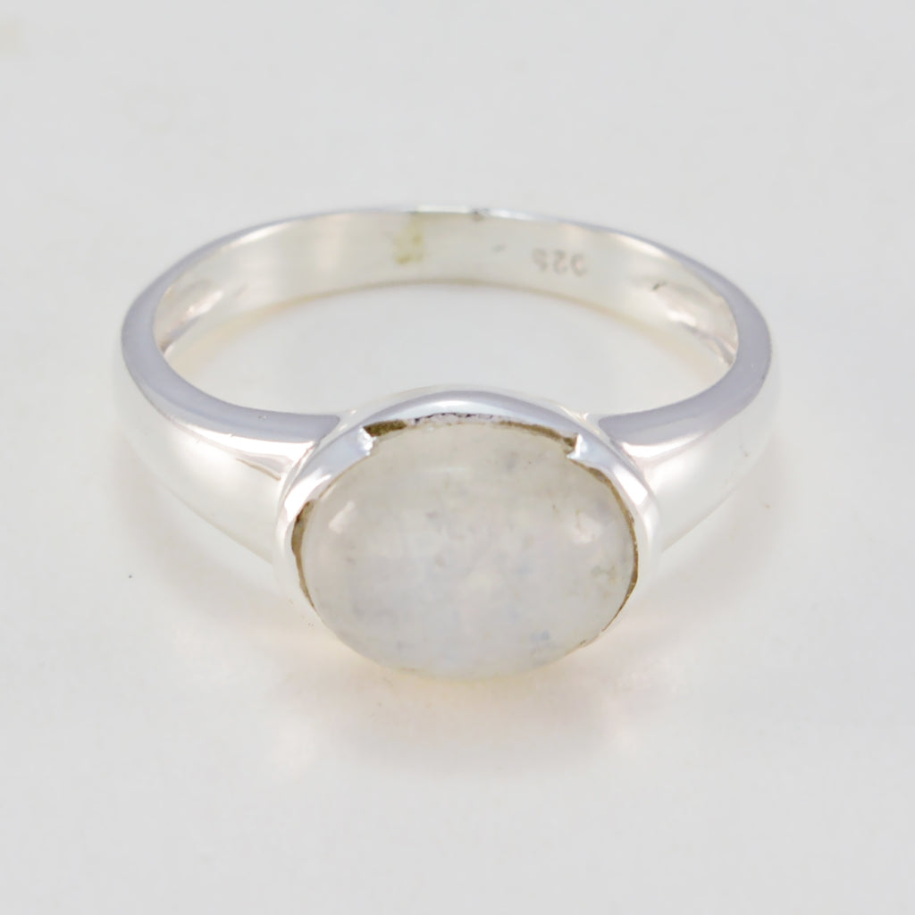 Rainbow Moonstone Solitaire American 925 Silver White Gemstones Delicate Fairytale Ring Jewellery