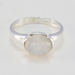 Rainbow Moonstone Solitaire American 925 Silver White Gemstones Delicate Fairytale Ring Jewellery
