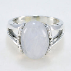 Rainbow Moonstone Solitaire German 925 Silver White Gems Minimal Abstract Ring Jewellery