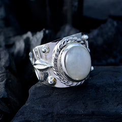 Rainbow Moonstone Solitaire French Sterling Silver White Gems Essential  Abstract Ring Jewellery