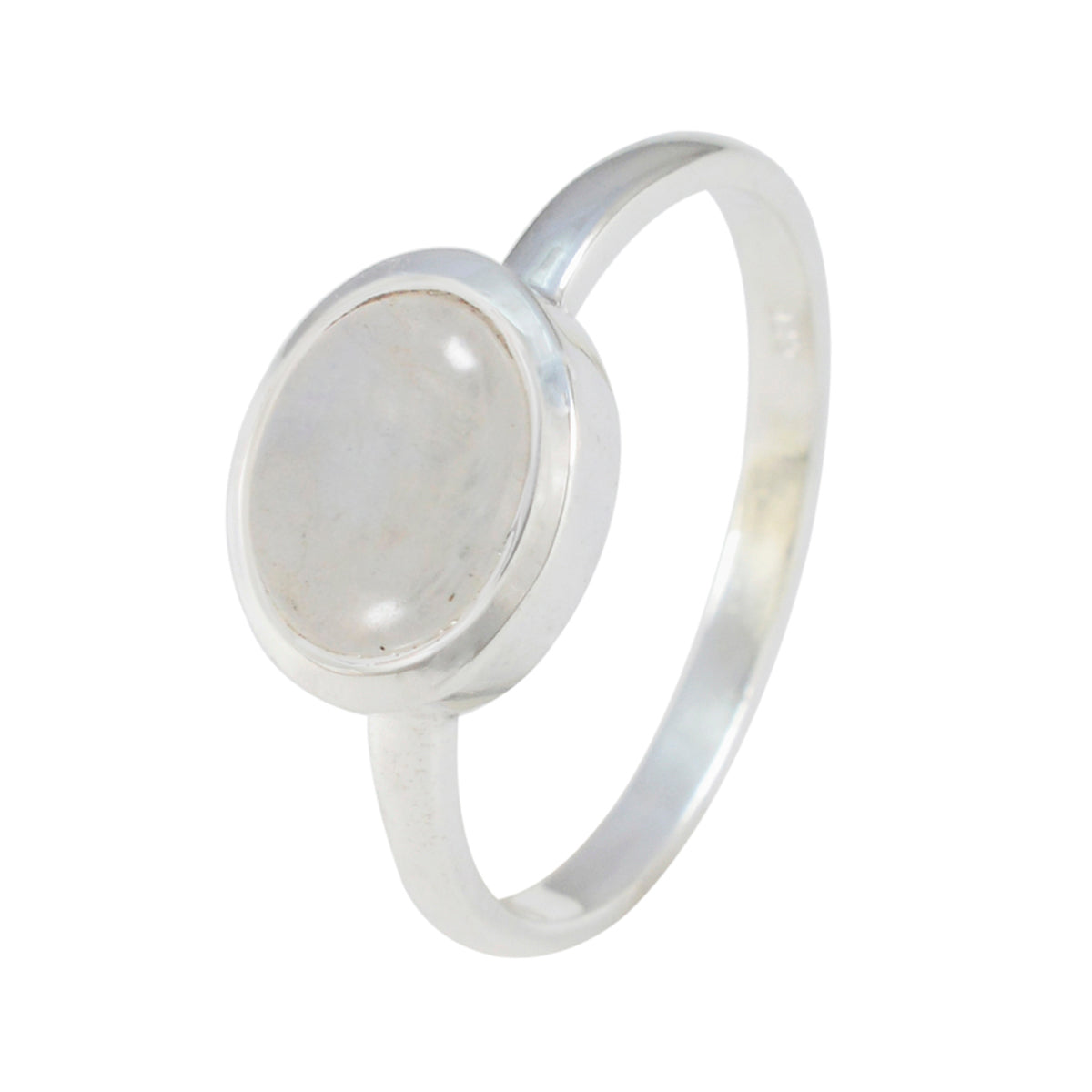 Rainbow Moonstone Solitaire American 92.5 Silver White Gems Dainty Trendy Ring Jewelry