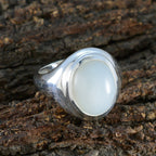 Rainbow Moonstone Solitaire Egyptian Silver White Gems Classic Glamorous Ring Jewellery