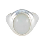 Rainbow Moonstone Solitaire Egyptian Silver White Gems Classic Glamorous Ring Jewellery