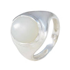 Rainbow Moonstone Solitaire Egyptian Silver White Gems Classic Glamorous Ring Jewellery