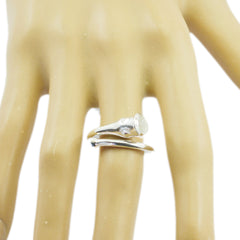 Rainbow Moonstone Solitaire Russian 925 Sterling Silver White Gemstones Mid weight Contemporary Ring Jewellery