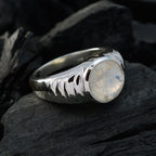 Rainbow Moonstone Solitaire Egyptian 925 Silver White Gemstones Versatile Glamorous Ring Jewellery