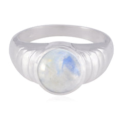 Rainbow Moonstone Solitaire Egyptian 925 Silver White Gemstones Versatile Glamorous Ring Jewellery