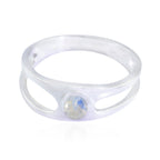 Rainbow Moonstone Solitaire Japanese 92.5 Silver White Gemstones Dainty Graceful Ring Jewellery