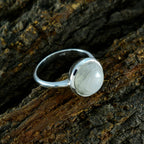 Rainbow Moonstone Solitaire Russian Sterling Silver White Gemstone Tiny Romantic Ring Jewellery