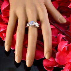 Rainbow Moonstone Solitaire Latin American Silver White Gemstones Slim Filigree Ring Jewelry