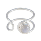 Rainbow Moonstone Solitaire Japanese 925 Sterling Silver White Gems Dainty Luxurious Ring Jewellery