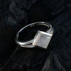 Rainbow Moonstone Solitaire Japanese Sterling Silver White Gemstones Dainty Romantic Ring Jewellery