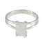 Rainbow Moonstone Solitaire Indian 92.5 Silver White Gemstone Minimal Luxurious Ring Jewellery