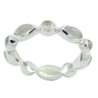 Rainbow Moonstone multiple American 925 Sterling Silver White Gemstone Dainty Eternity Band Jewellery