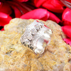 Rainbow Moonstone Penta Egyptian Silver White Gemstones Mid weight Vintage Band Jewelry