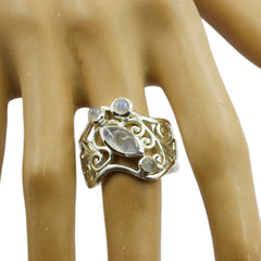 Rainbow Moonstone quarter Spanish 925 Sterling Silver White Gemstone Essential  Filigree Ring Jewelry