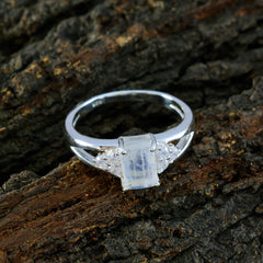 Rainbow Moonstone Halo Turkish 925 Sterling Silver White Gems Dainty Fairytale Ring Jewelry