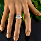 Rainbow Moonstone Solitaire Egyptian 925 Sterling Silver White Gems Minimal valentine Ring Jewelry