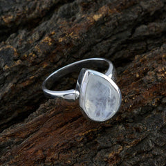 Rainbow Moonstone Solitaire Egyptian 925 Sterling Silver White Gems Minimal valentine Ring Jewelry