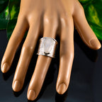 Rainbow Moonstone Solitaire German 92.5 Silver White Gemstone Statement Heritage Ring Jewellery