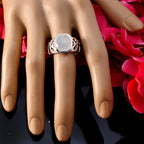 Rainbow Moonstone Solitaire Italian Silver White Gemstone Minimal Filigree Ring Jewellery