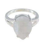 Rainbow Moonstone Solitaire African Silver White Gemstones Eye catching Love Ring Jewellery