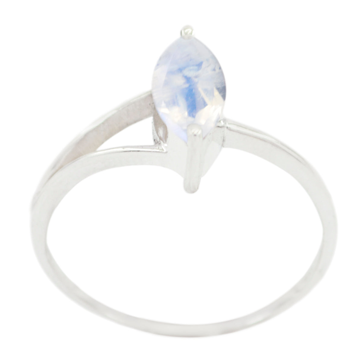 Rainbow Moonstone Solitaire Turkish 92.5 Silver White Gemstones Elegant  Contemporary Ring Jewelry Hoofdafbeelding