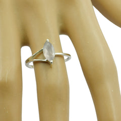 Rainbow Moonstone Solitaire Turkish 92.5 Silver White Gemstones Elegant  Contemporary Ring Jewelry