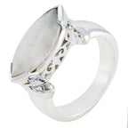 Rainbow Moonstone Solitaire Mexican 92.5 Silver White Gemstone Essential  Filigree Ring Jewellery