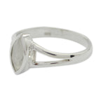 Rainbow Moonstone Solitaire Japanese Sterling Silver White Gemstones Dainty Geometric Ring Jewelry