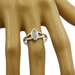 Rainbow Moonstone Solitaire Japanese Sterling Silver White Gemstones Dainty Geometric Ring Jewelry