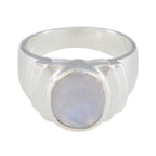 Rainbow Moonstone Solitaire Egyptian 92.5 Silver White Gemstone Eye catching valentine Ring Jewellery
