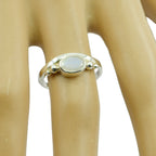 Rainbow Moonstone Solitaire American 92.5 Silver White Gems Delicate Fairytale Ring Jewellery