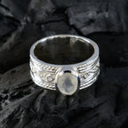 Rainbow Moonstone Solitaire Moroccan 925 Silver White Gemstones Eye catching Twist Band Jewelry