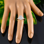 Rainbow Moonstone Solitaire Moroccan 925 Sterling Silver White Gems Mid weight Glamorous Ring Jewellery