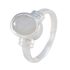 Rainbow Moonstone Solitaire Moroccan 925 Sterling Silver White Gems Mid weight Glamorous Ring Jewellery
