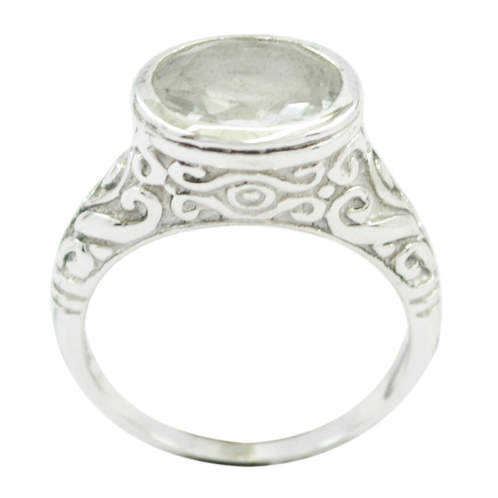 Rainbow Moonstone Solitaire Indian 92.5 Silver White Gems Minimal Art Deco Ring Jewellery