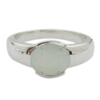 Rainbow Moonstone Solitaire German 925 Sterling Silver White Gems Mid weight Luxurious Ring Jewelry