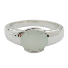 Rainbow Moonstone Solitaire German 925 Sterling Silver White Gems Mid weight Luxurious Ring Jewelry