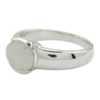 Rainbow Moonstone Solitaire German 925 Sterling Silver White Gems Mid weight Luxurious Ring Jewelry