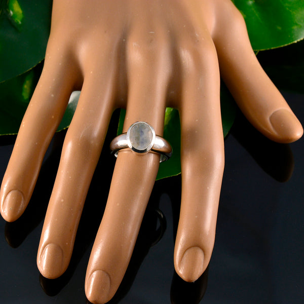 Rainbow Moonstone Solitaire African Silver White Gems Mid weight Romantic Ring Jewellery
