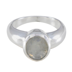 Rainbow Moonstone Solitaire African Silver White Gems Mid weight Romantic Ring Jewellery