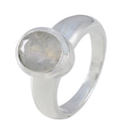 Rainbow Moonstone Solitaire African Silver White Gems Mid weight Romantic Ring Jewellery